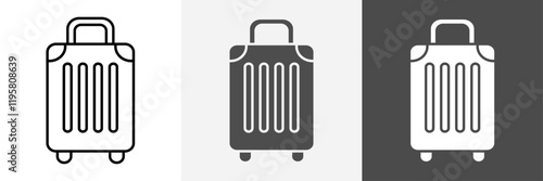 Luggage icon set vector art