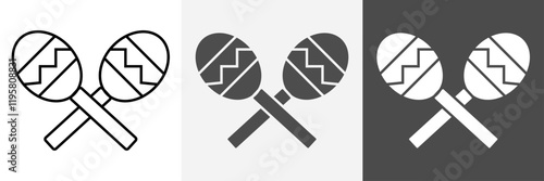 Maracas Icon set vector art