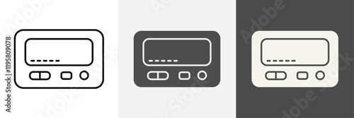 Pager icon set vector art