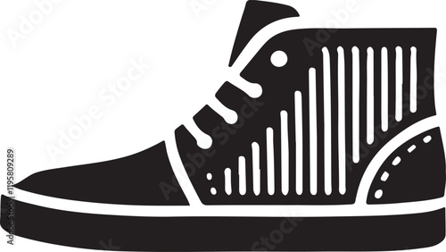 Shoe icon silhouette design in white background