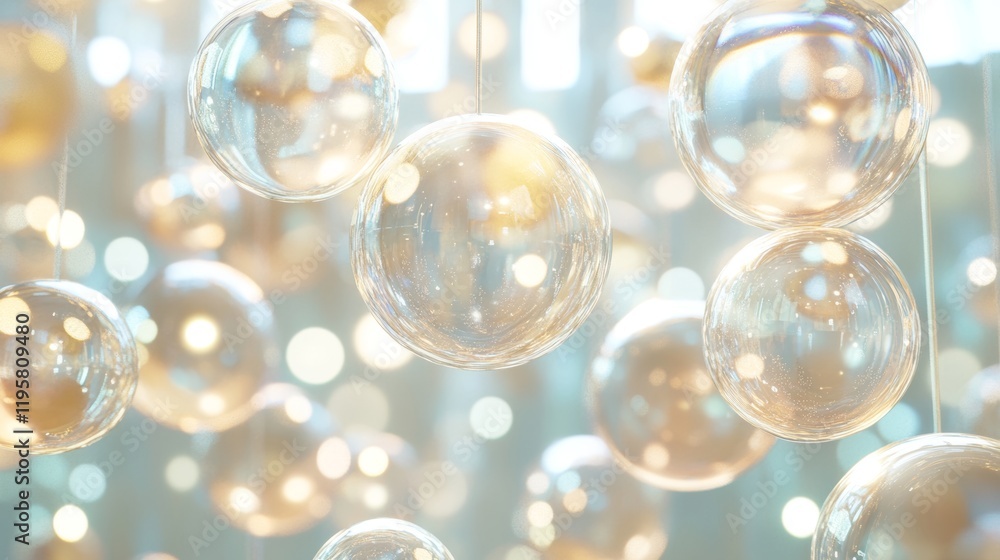 3d render of abstract art 3d background with surreal motion moving festive wavy party balls sphere particles liquid substance in blue purple yellow gradient color