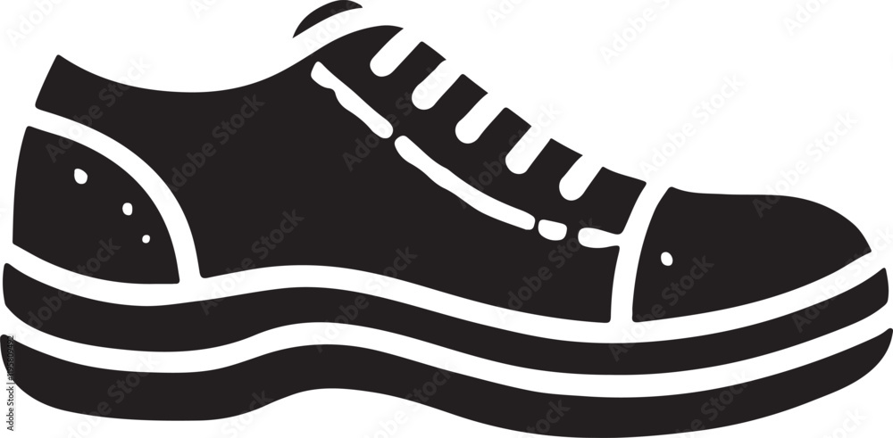 Shoe icon silhouette design in white background Shoe icon silhouette design in white background