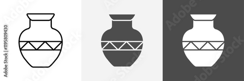 Pottery icon set vector art