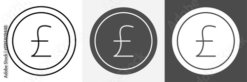 Pound icon set vector art