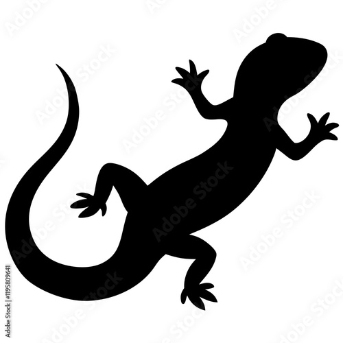 silhouette of a lizard