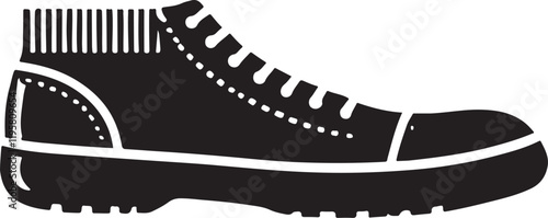 Shoe icon silhouette design in white background