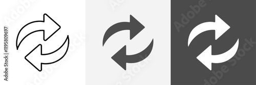 Refresh icon set vector art