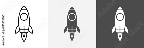 Rocket icon set vector art