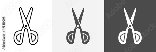 Scissors icon set set vector art