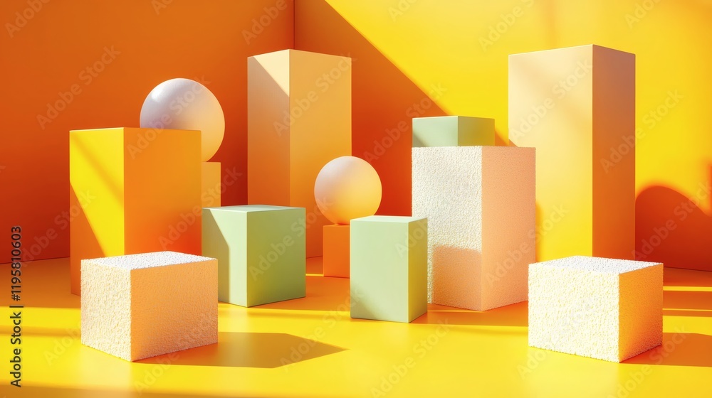 Fototapeta premium Sunlit Geometric Still Life 