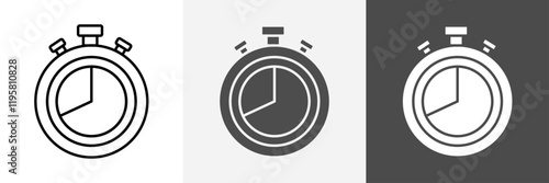 Stopwatch icon set vector art