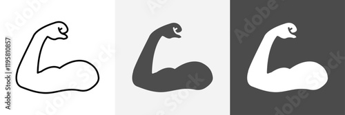 Strength icon set vector art