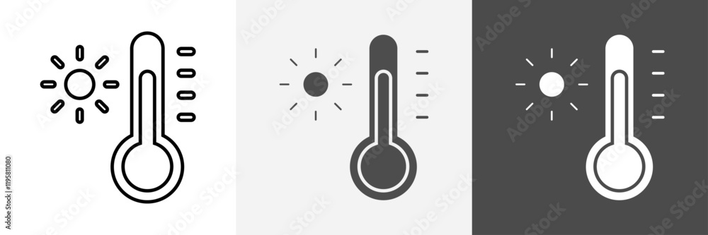 Thermometer icon set vector art Thermometer icon set vector art