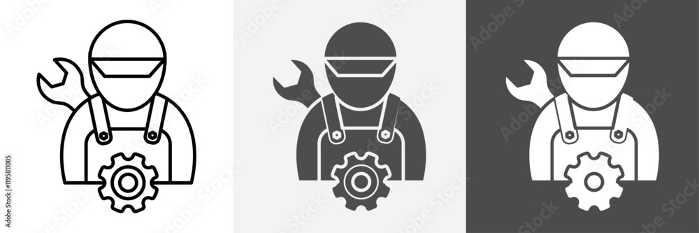Technician icon set vector art Technician icon set vector art