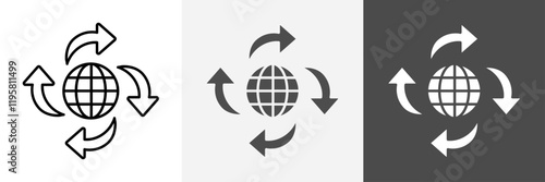 Worldwide icon set set vector art