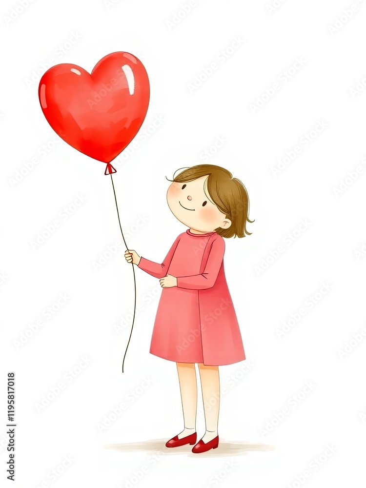 Sweet Girl with Red Balloon Sweet Girl with Red Balloon