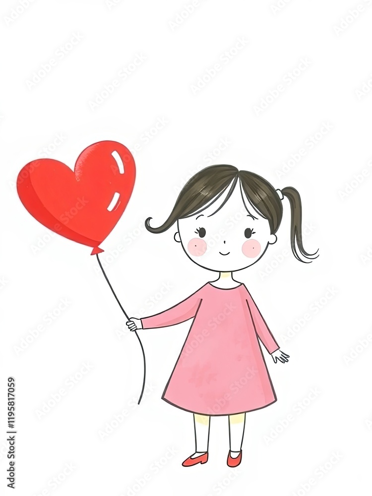 Playful Girl Holding Balloon Playful Girl Holding Balloon