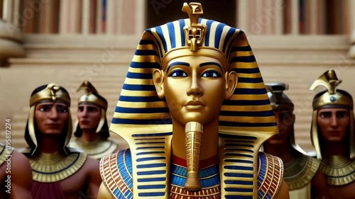  Closeup of Tutankhamun's Golden Mask, Egyptian Artifact, Ancient Egyptian Art