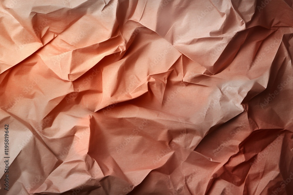 Fototapeta premium Crumpled orange paper texture background