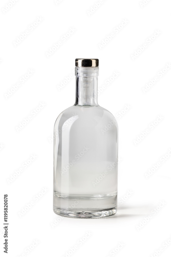glass bottle of gin on white background -mockup glass bottle of gin on white background -mockup