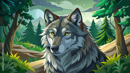 canis lupus grey wolf portrait powerful wildlife predator in the wild natural forest environment outdoor wilderness photo capturing majestic carnivore