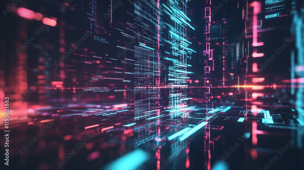 Abstract Digital Data Stream Visualization Abstract Digital Data Stream Visualization