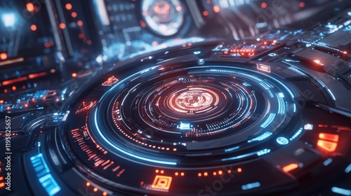 Wallpaper Mural Futuristic Technology Interface Circular Display System Torontodigital.ca