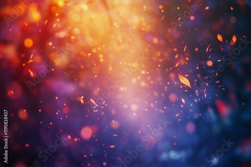 Dreamy Abstract Blurred Lights Bokeh Background, Colorful Festive Sparkle, Soft Focus, Vibrant,     