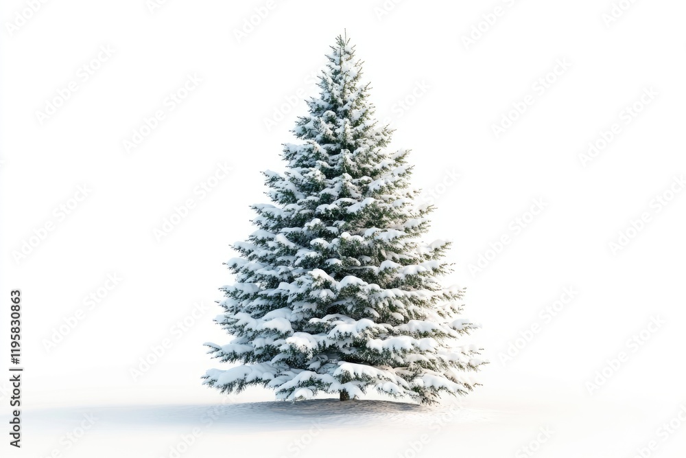 Christmas tree covered with snow isolated on white background. Christmas tree covered with snow isolated on white background.