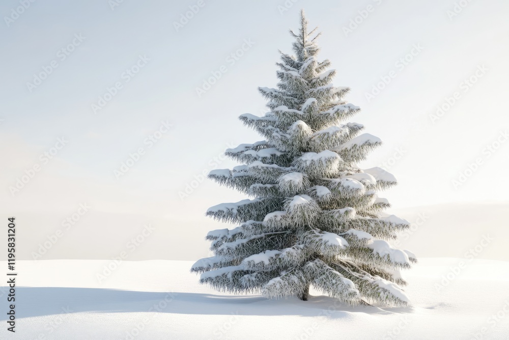 Fototapeta premium Fir tree covered with snow Fir tree covered with snow
