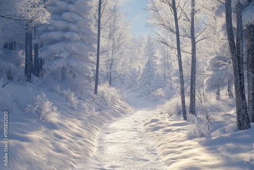 Fototapeta Naklejka Na Ścianę i Meble -  Winter landscape of snow covered trees in Beskidy Mountains  Poland.