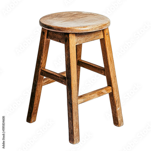 a small stool with a wooden seat on a transparent background PNG image, PNG file, Generative art.