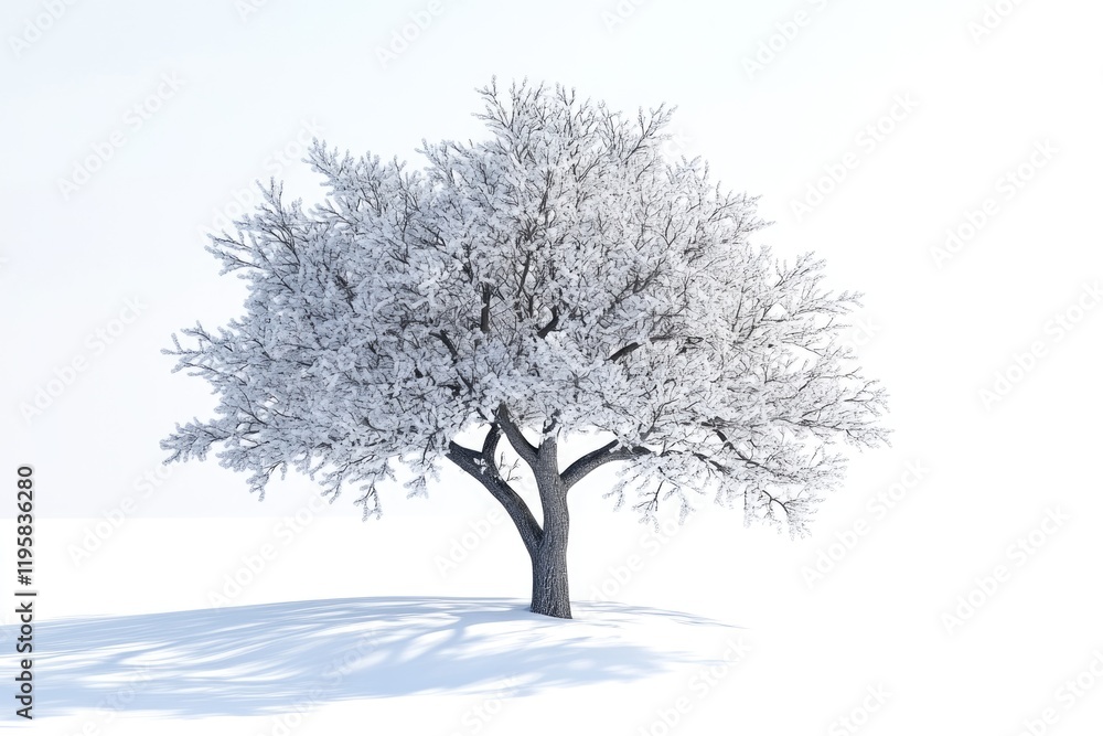 Fototapeta premium winter tree snow isolated on white winter tree snow isolated on white