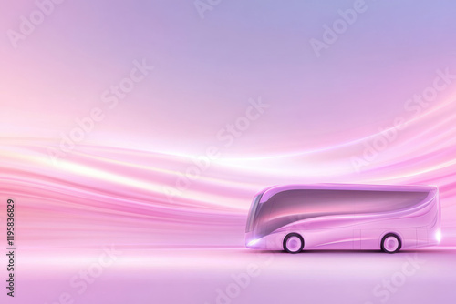 Modern Pink Bus, Copy Space, Abstract Background
