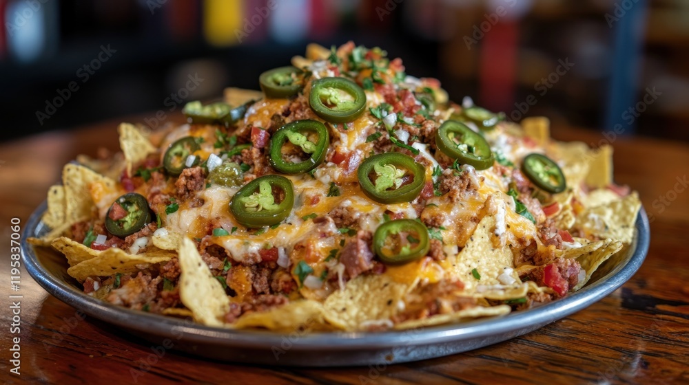 Loaded Nachos with Ground Beef and Jalapenos Loaded Nachos with Ground Beef and Jalapenos