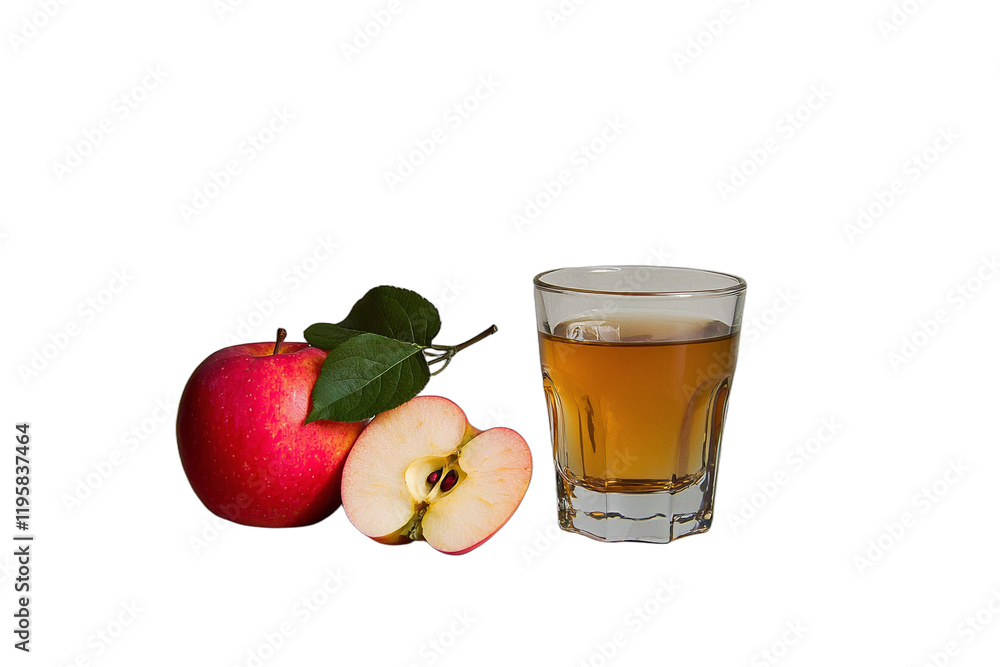 a glass of juice next to a red apple PNG image, PNG file, Generative art. a glass of juice next to a red apple PNG image, PNG file, Generative art.