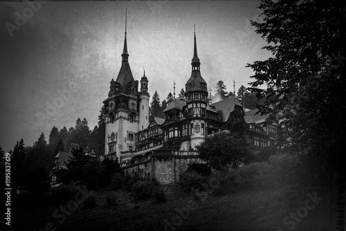 Romania, Carpathian Mountains, Prahova County, Sinaia. Peles Castle, Castelul Peles. Neo-Renaissance castle between Transylvania and Wallachia. photo