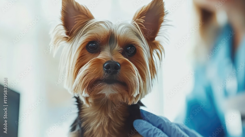 Veterinarian in a modern clinic caring for an adorable dog..AI generated Veterinarian in a modern clinic caring for an adorable dog..AI generated