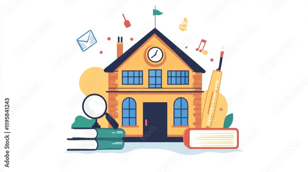 3d education and social media icons for university and school. Stack of the books, calendar, search, speech bubbles, stars and mail flying . Realistic 3d high quality render 3d education and social media icons for university and school. Stack of the books, calendar, search, speech bubbles, stars and mail flying . Realistic 3d high quality render