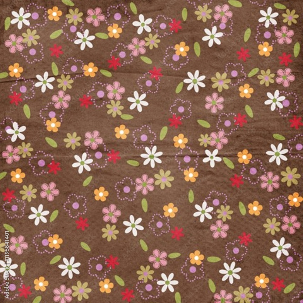 Garden floral paper, seamless fabric with ornamental pattern Garden floral paper, seamless fabric with ornamental pattern