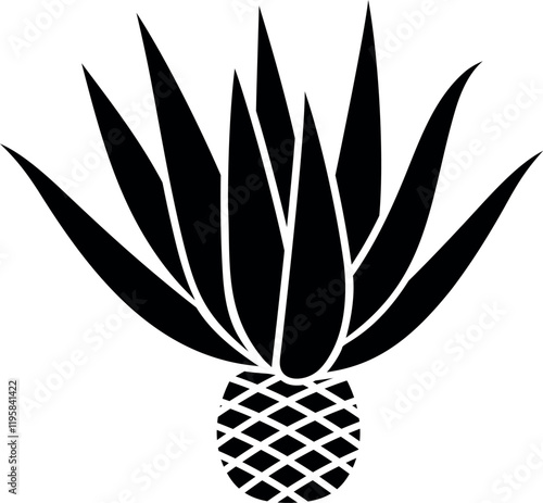 Agave logo.  Isolated agave on white background