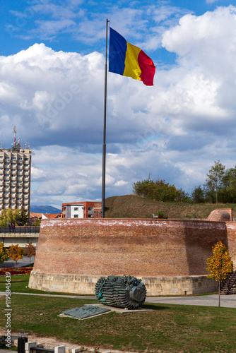 Romania, Alba Iulia. Romanian Flag. photo