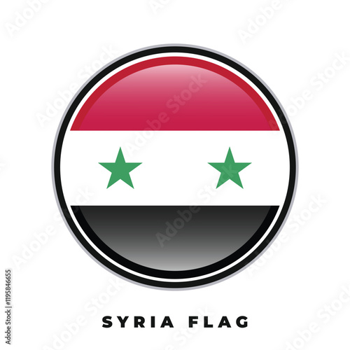 Syria flag round design icon circle vector template Free Download Syria flag round design icon circle vector template - GFXLoad