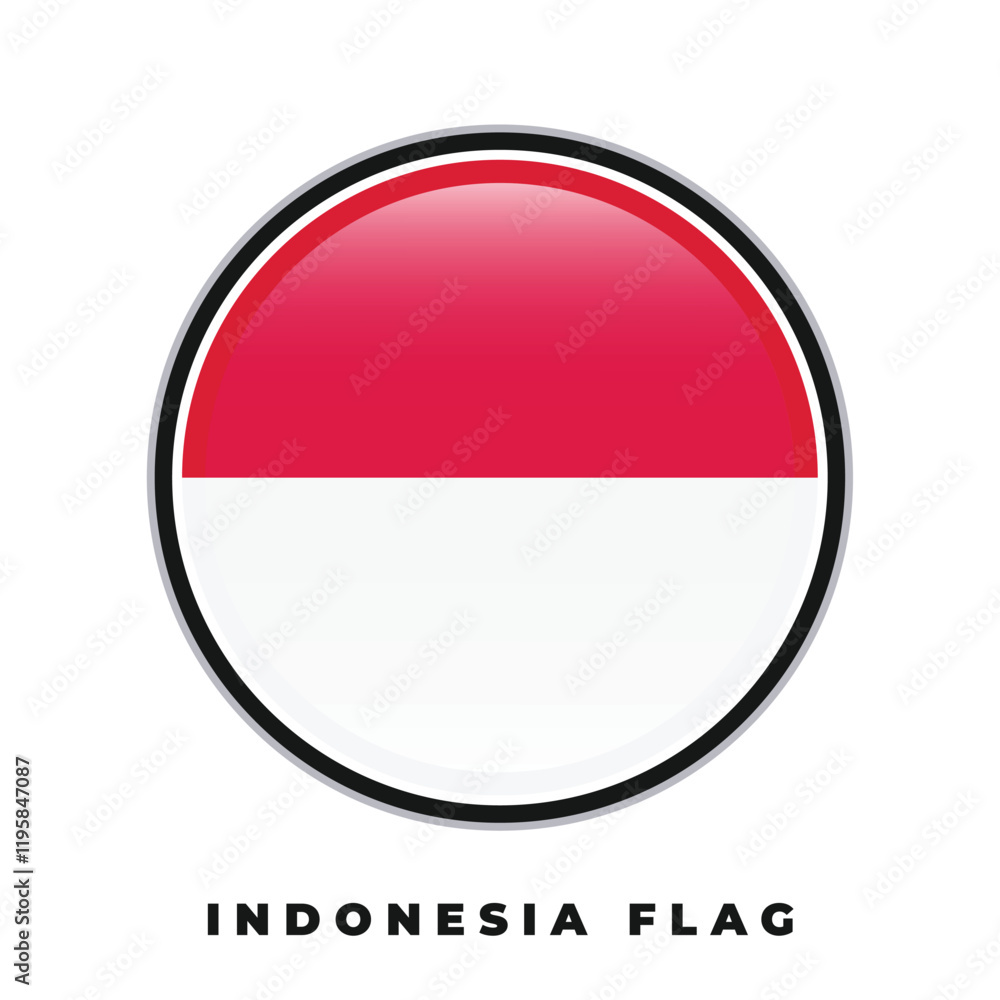 Obraz premium Indonesia flag round design icon circle vector template