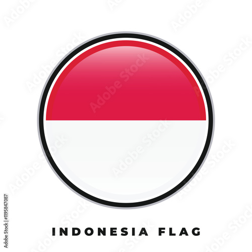 Free Download Indonesia flag round design icon circle vector template - GFXLoad