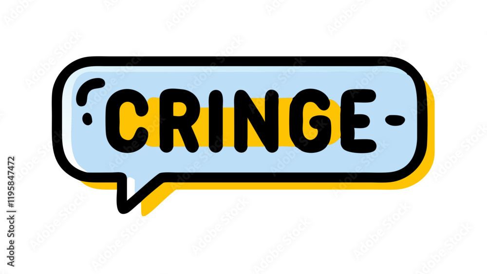 Cringe speech bubble icon, yellow-blue design Cringe speech bubble icon, yellow-blue design