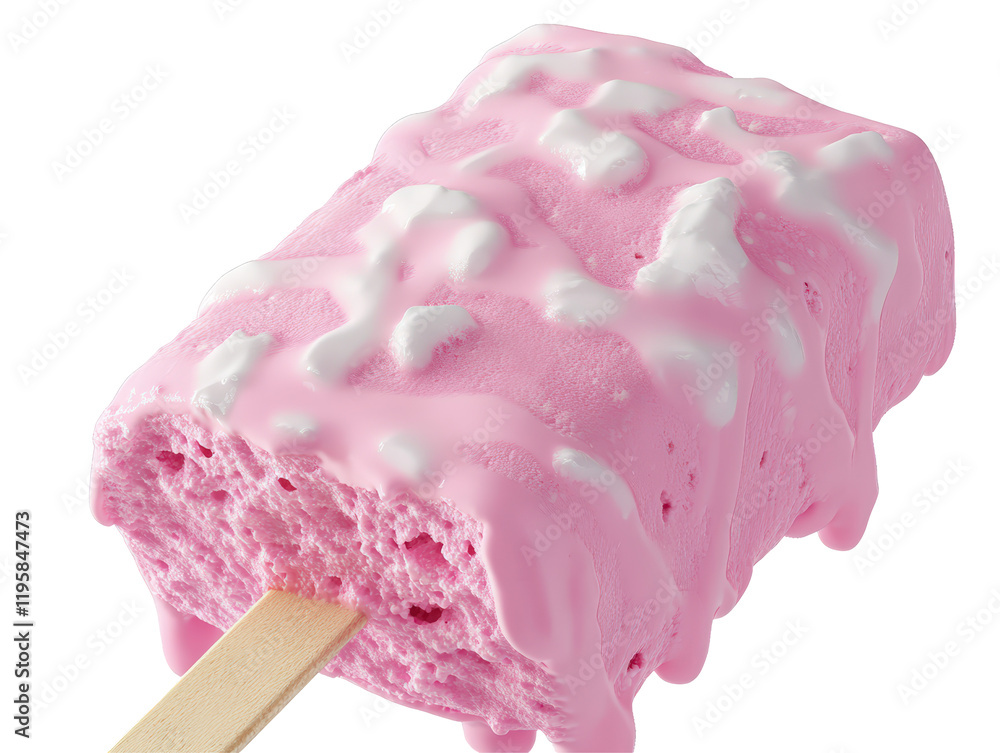 Isolated Dripping Ice Cream Bar 3D Render Isolated Dripping Ice Cream Bar 3D Render