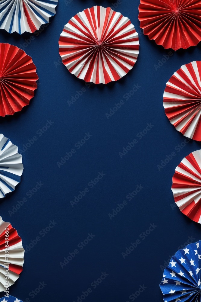 Obraz premium Colorful paper patriotic celebration decorations on a table.