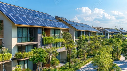 Wallpaper Mural Modern Solar Powered Homes in a Green Residential Area Torontodigital.ca