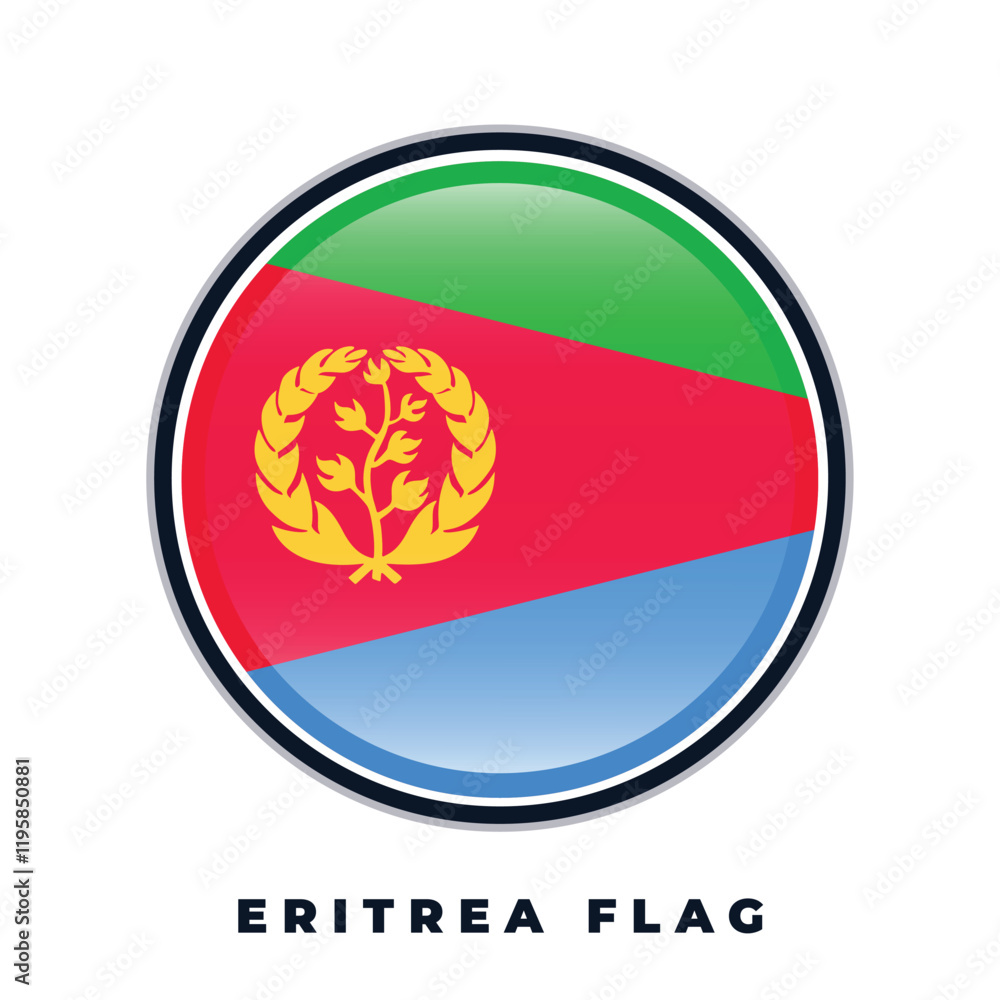 Fototapeta premium Eritrea flag round design icon circle vector template